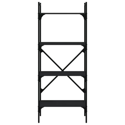 vidaXL Bookcase 4-Tier Black 56x31.5x138.5 cm Engineered Wood