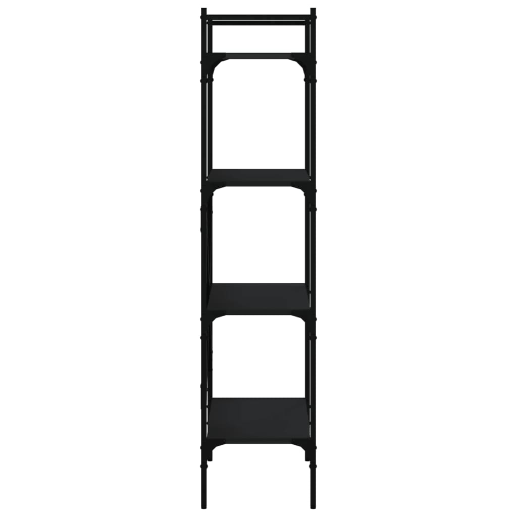 vidaXL Bookcase 4-Tier Black 56x31,5x138,5 cm Engineered Wood