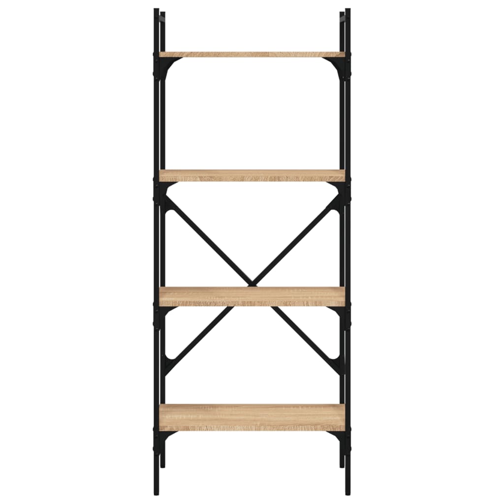 vidaXL Bookcase 4-Tier Sonoma Oak 56x31.5x138.5 cm Engineered Wood