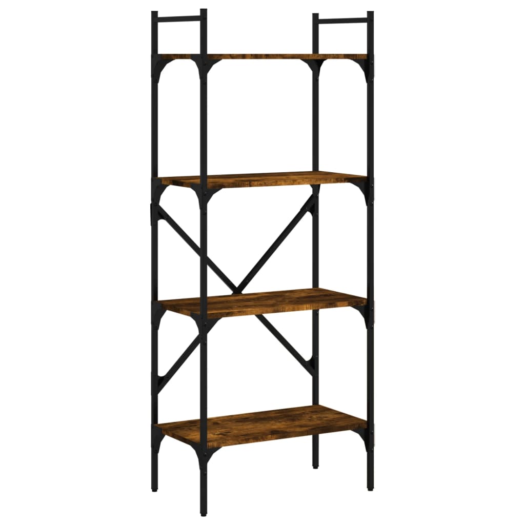 vidaXL Bookcase 4-Tier Smoked Oak 56x31,5x138,5 cm Engineered Wood