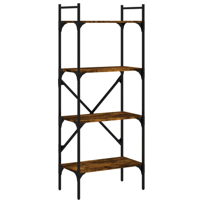 vidaXL Bookcase 4-Tier Smoked Oak 56x31,5x138,5 cm Engineered Wood