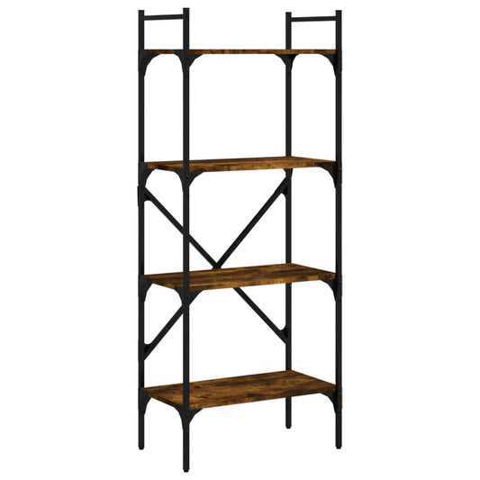 vidaXL Bookcase 4-Tier Smoked Oak 56x31,5x138,5 cm Engineered Wood