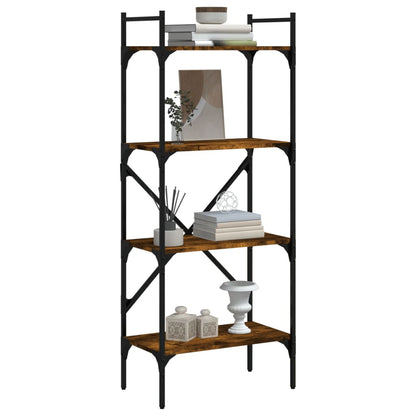 vidaXL Bookcase 4-Tier Smoked Oak 56x31,5x138,5 cm Engineered Wood