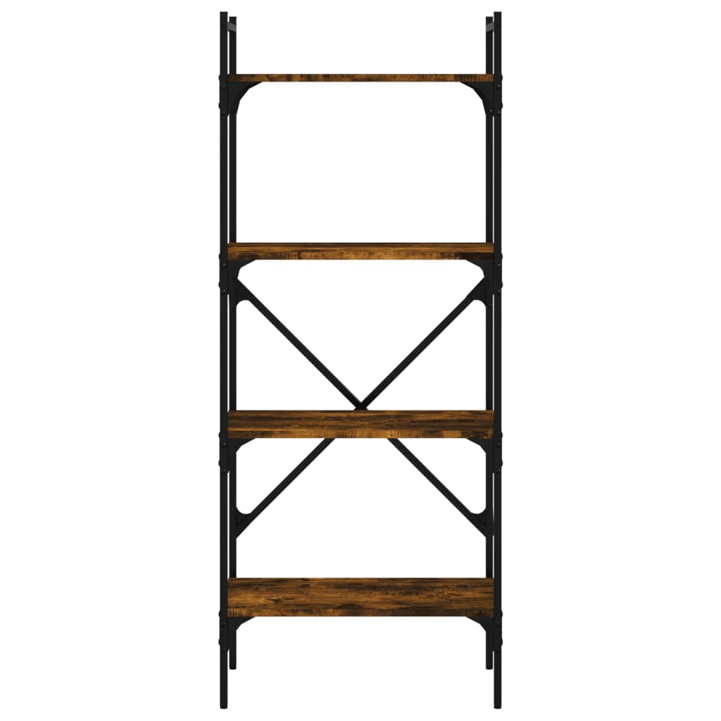 vidaXL Bookcase 4-Tier Smoked Oak 56x31,5x138,5 cm Engineered Wood