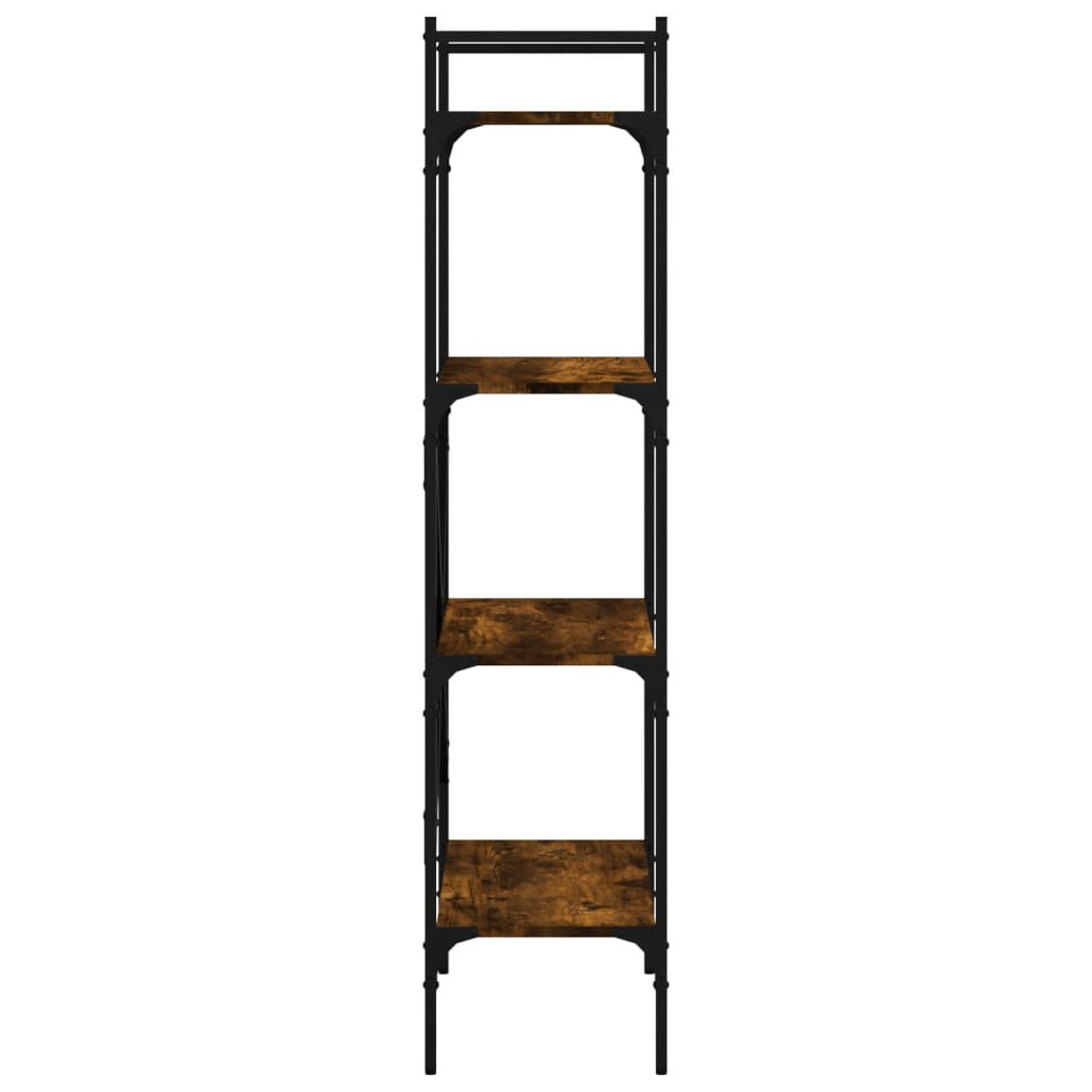 vidaXL Bookcase 4-Tier Smoked Oak 56x31,5x138,5 cm Engineered Wood