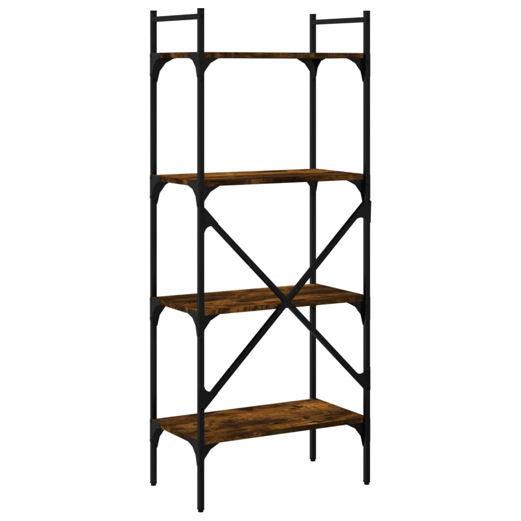 vidaXL Bookcase 4-Tier Smoked Oak 56x31,5x138,5 cm Engineered Wood