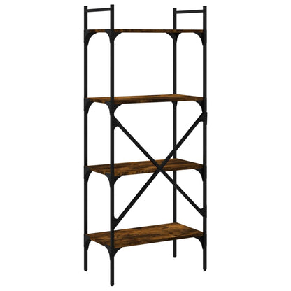 vidaXL Bookcase 4-Tier Smoked Oak 56x31,5x138,5 cm Engineered Wood
