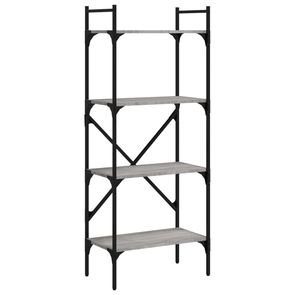 vidaXL Bookcase 4-Tier Grey Sonoma 56x31,5x138,5 cm Engineered Wood