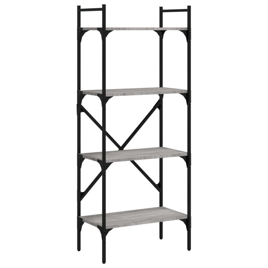 vidaXL Bookcase 4-Tier Grey Sonoma 56x31,5x138,5 cm Engineered Wood