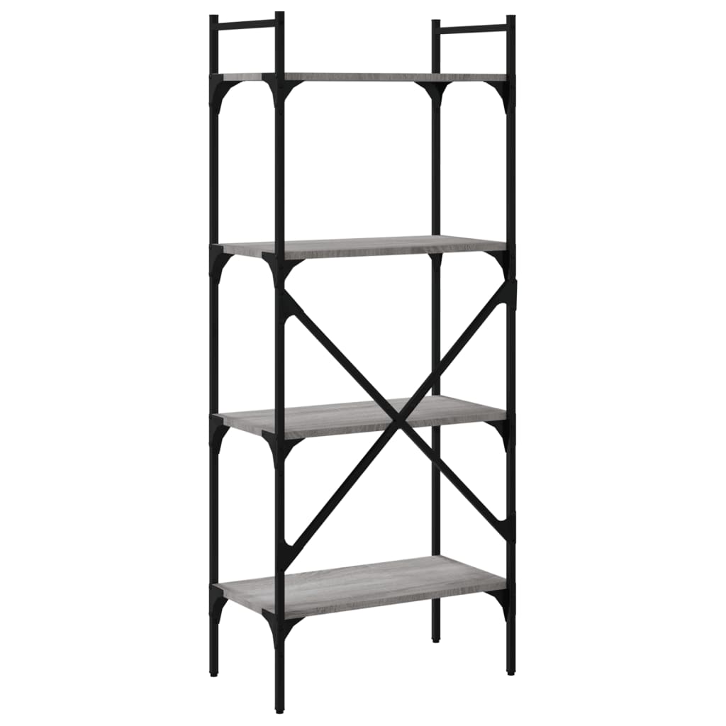 vidaXL Bookcase 4-Tier Grey Sonoma 56x31,5x138,5 cm Engineered Wood