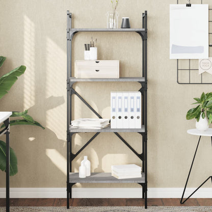 vidaXL Bookcase 4-Tier Grey Sonoma 56x31,5x138,5 cm Engineered Wood