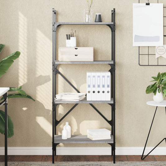 vidaXL Bookcase 4-Tier Grey Sonoma 56x31,5x138,5 cm Engineered Wood