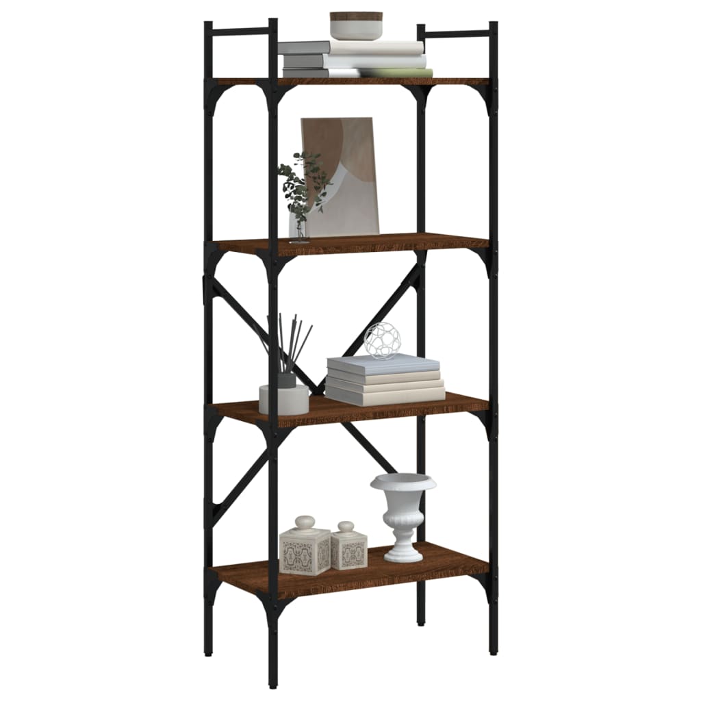 vidaXL Bookcase 4-Tier Brown Oak 56x31,5x138,5 cm Engineered Wood