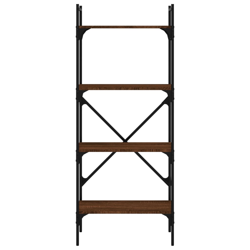 vidaXL Bookcase 4-Tier Brown Oak 56x31.5x138.5 cm Engineered Wood