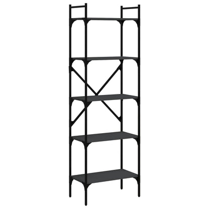 vidaXL Bookcase 5-Tier Black 56x31,5x174 cm Engineered Wood