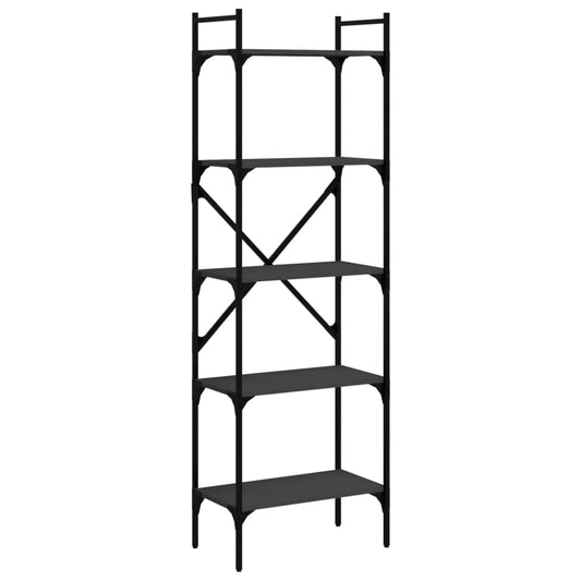 vidaXL Bookcase 5-Tier Black 56x31,5x174 cm Engineered Wood