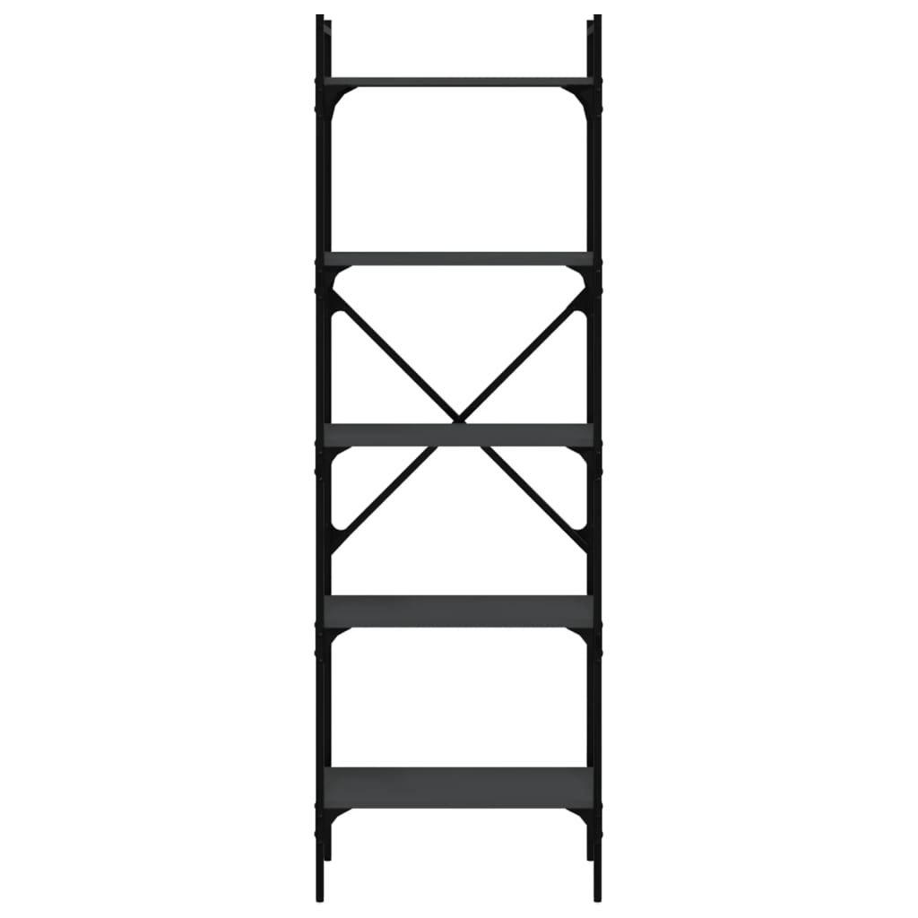 vidaXL Bookcase 5-Tier Black 56x31.5x174 cm Engineered Wood