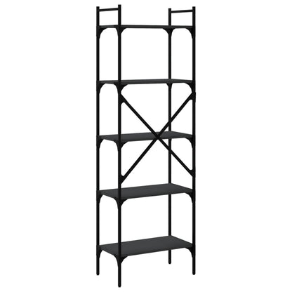 vidaXL Bookcase 5-Tier Black 56x31.5x174 cm Engineered Wood
