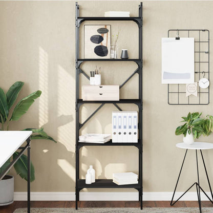 vidaXL Bookcase 5-Tier Black 56x31,5x174 cm Engineered Wood