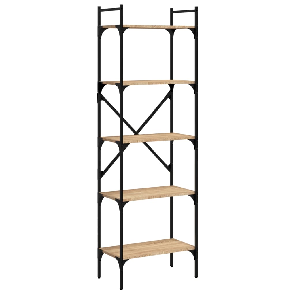 vidaXL Bookcase 5-Tier Sonoma Oak 56x31,5x174 cm Engineered Wood