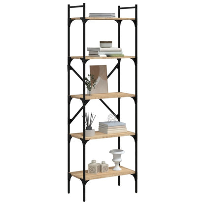 vidaXL Bookcase 5-Tier Sonoma Oak 56x31.5x174 cm Engineered Wood