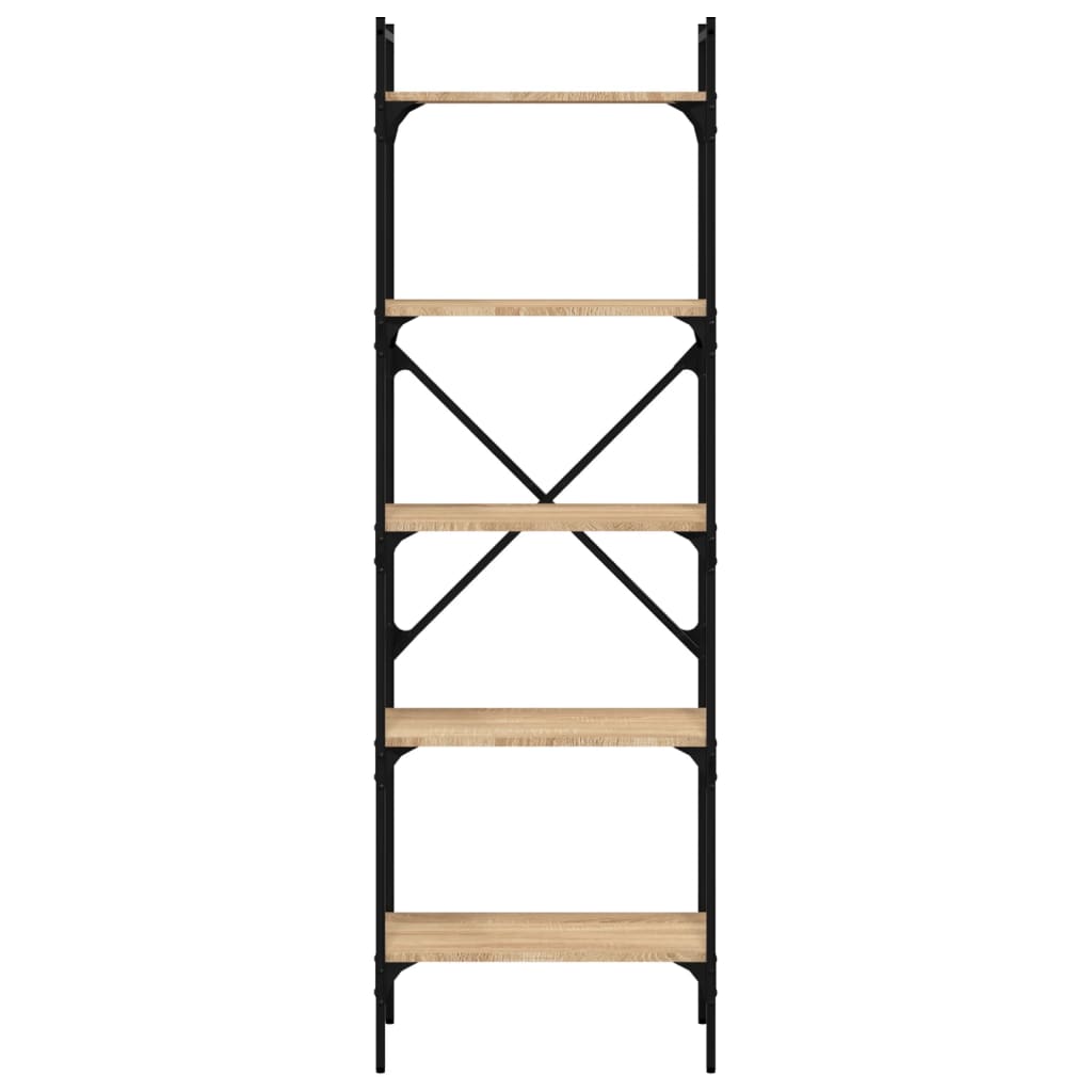 vidaXL Bookcase 5-Tier Sonoma Oak 56x31.5x174 cm Engineered Wood