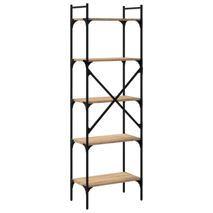 vidaXL Bookcase 5-Tier Sonoma Oak 56x31.5x174 cm Engineered Wood