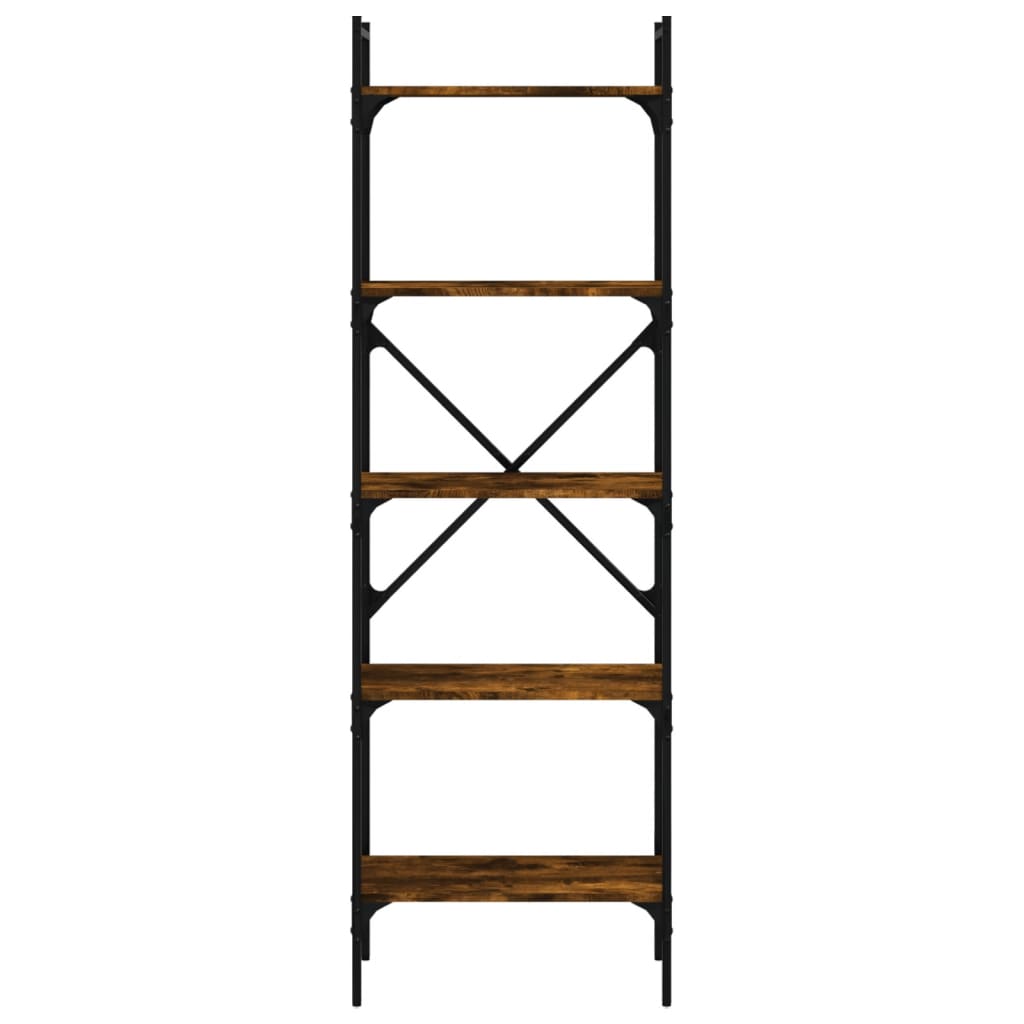 vidaXL Bookcase 5-Tier Smoked Oak 56x31,5x174 cm Engineered Wood