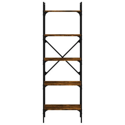 vidaXL Bookcase 5-Tier Smoked Oak 56x31,5x174 cm Engineered Wood
