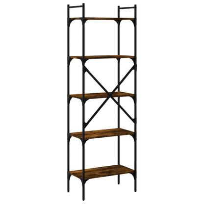vidaXL Bookcase 5-Tier Smoked Oak 56x31,5x174 cm Engineered Wood