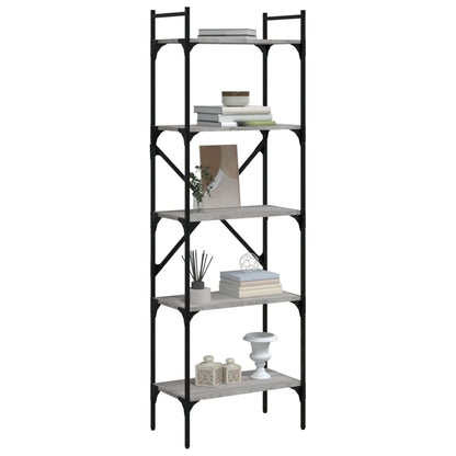 vidaXL Bookcase 5-Tier Grey Sonoma 56x31,5x174 cm Engineered Wood