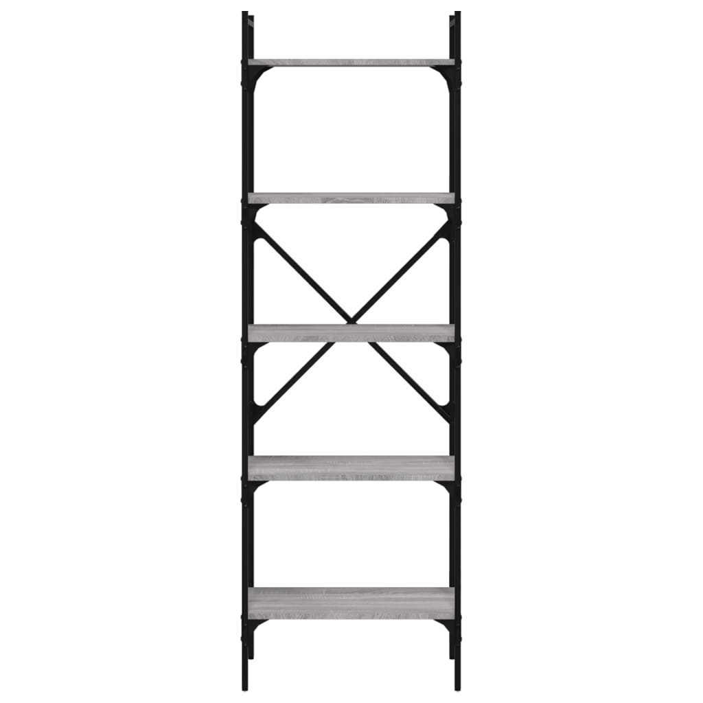 vidaXL Bookcase 5-Tier Grey Sonoma 56x31,5x174 cm Engineered Wood