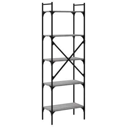 vidaXL Bookcase 5-Tier Grey Sonoma 56x31,5x174 cm Engineered Wood