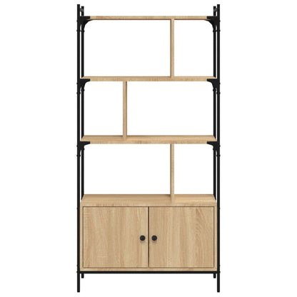 vidaXL Bookcase with Doors Sonoma Oak 76,5x30x154,5 cm Engineered Wood