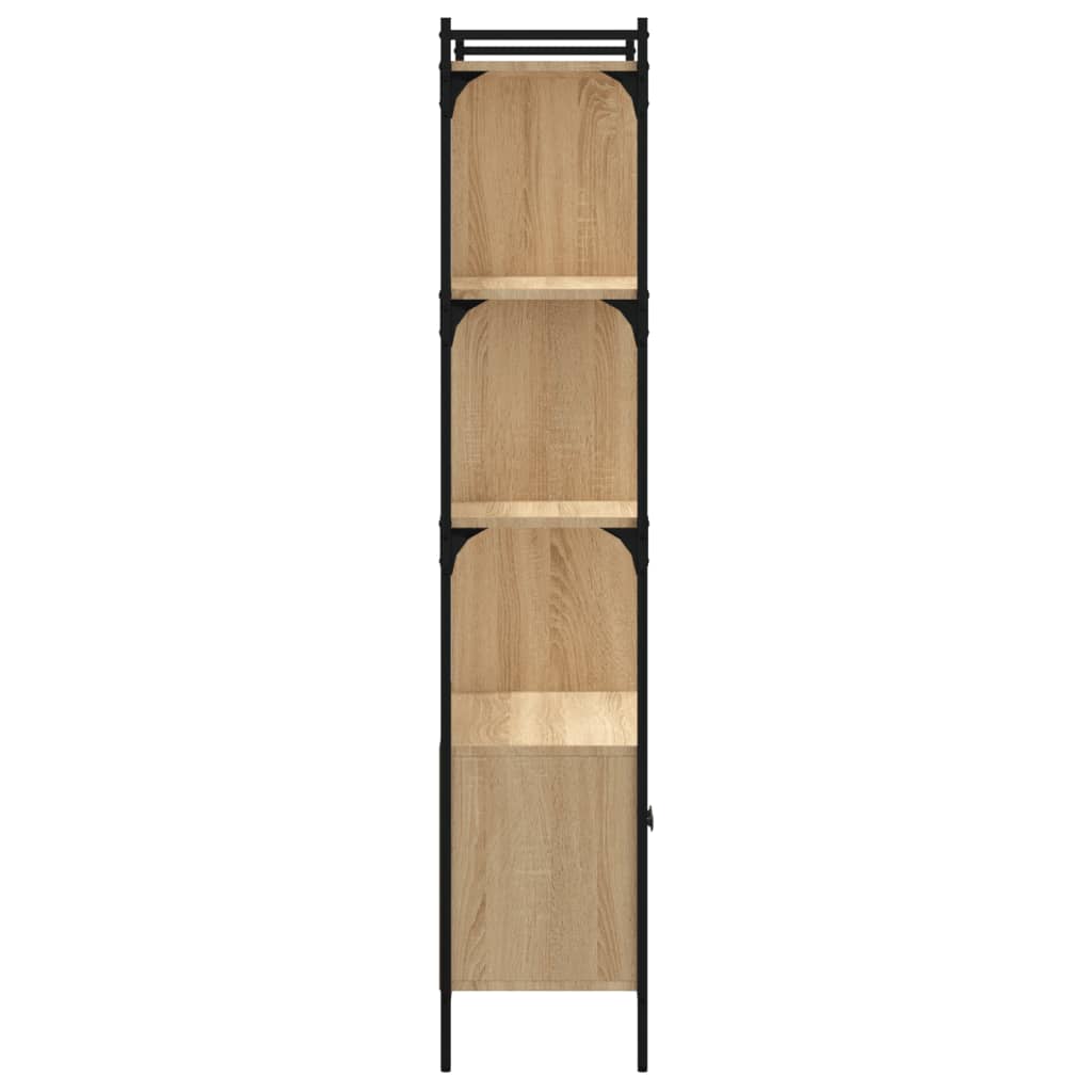 vidaXL Bookcase with Doors Sonoma Oak 76,5x30x154,5 cm Engineered Wood