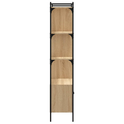 vidaXL Bookcase with Doors Sonoma Oak 76,5x30x154,5 cm Engineered Wood