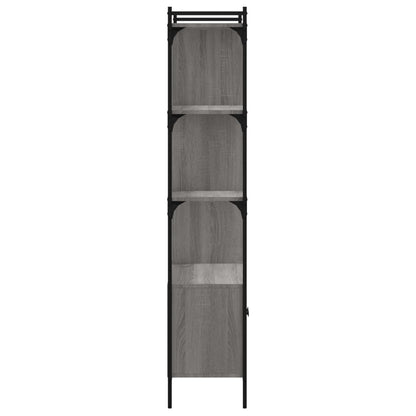 vidaXL Bookcase with Doors Grey Sonoma 76.5x30x154.5 cm Engineered Wood