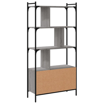 vidaXL Bookcase with Doors Grey Sonoma 76.5x30x154.5 cm Engineered Wood