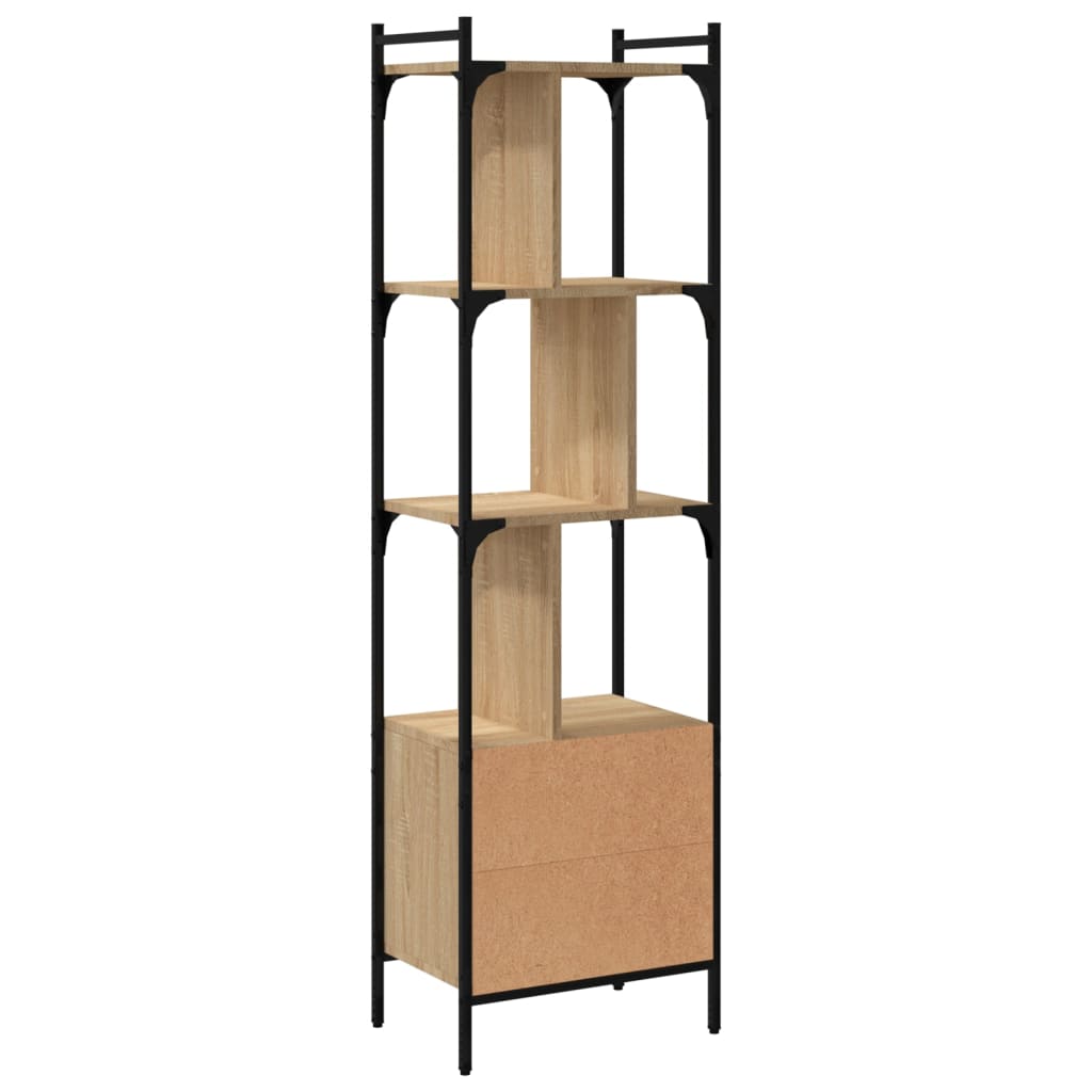 vidaXL Bookcase with Door Sonoma Oak 44.5x30x154.5 cm Engineered Wood