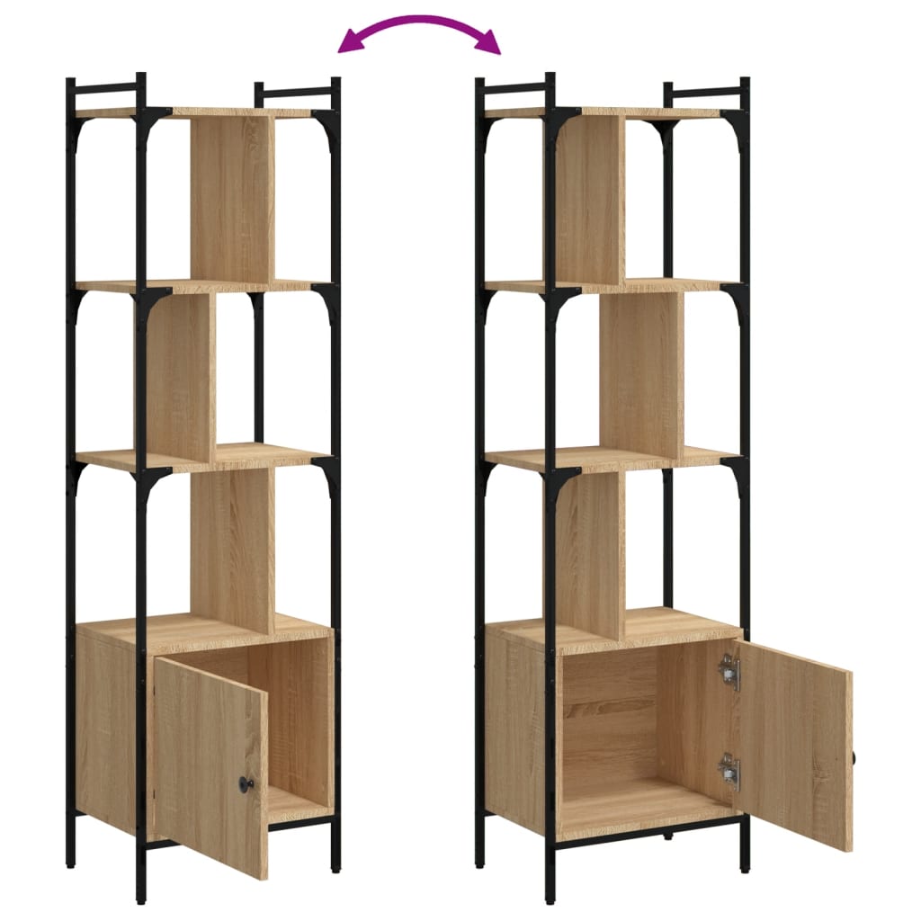 vidaXL Bookcase with Door Sonoma Oak 44,5x30x154,5 cm Engineered Wood