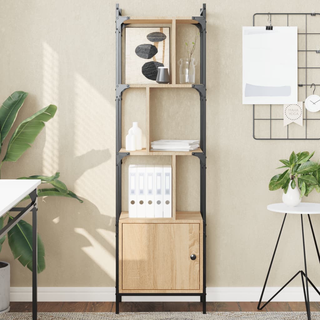 vidaXL Bookcase with Door Sonoma Oak 44,5x30x154,5 cm Engineered Wood