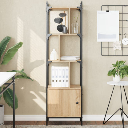vidaXL Bookcase with Door Sonoma Oak 44,5x30x154,5 cm Engineered Wood
