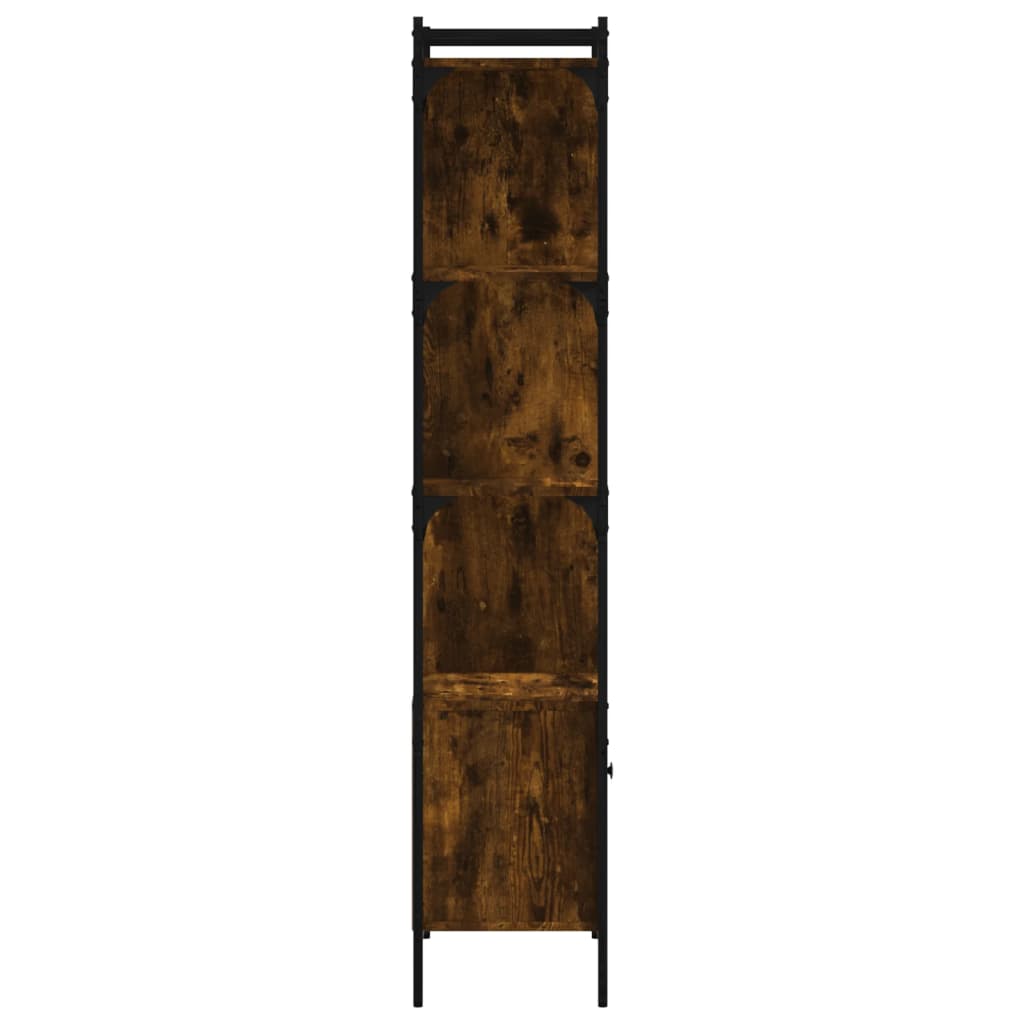 vidaXL Bookcase with Door Smoked Oak 44.5x30x154.5 cm Engineered Wood