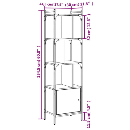 vidaXL Bookcase with Door Grey Sonoma 44.5x30x154.5 cm Engineered Wood