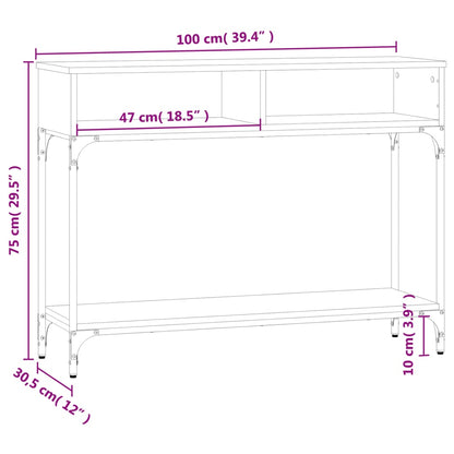 vidaXL Console Table Grey Sonoma 100x30,5x75 cm Engineered Wood