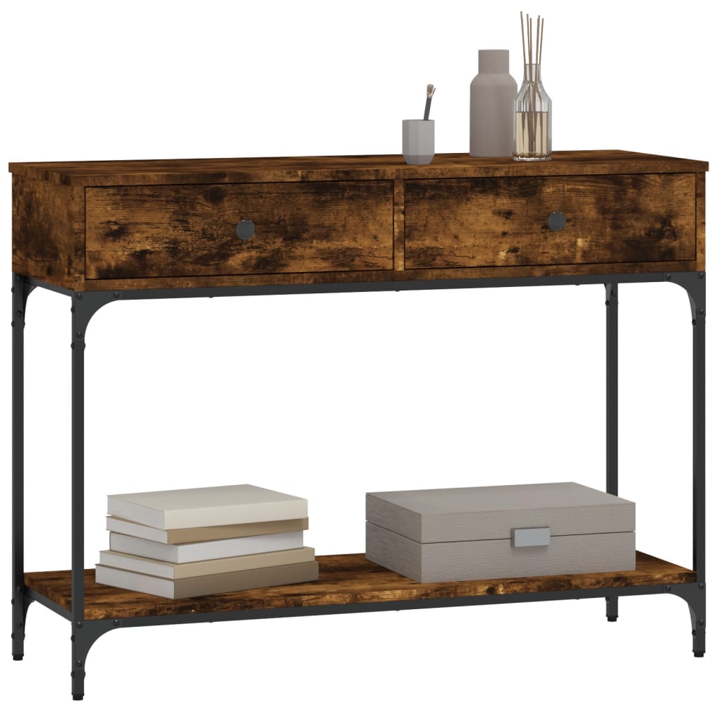vidaXL Console Table Smoked Oak 100x34,5x75 cm Engineered Wood