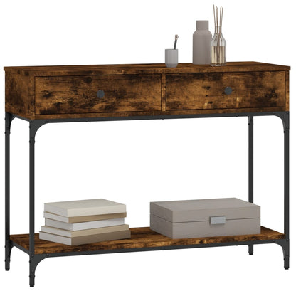 vidaXL Console Table Smoked Oak 100x34,5x75 cm Engineered Wood