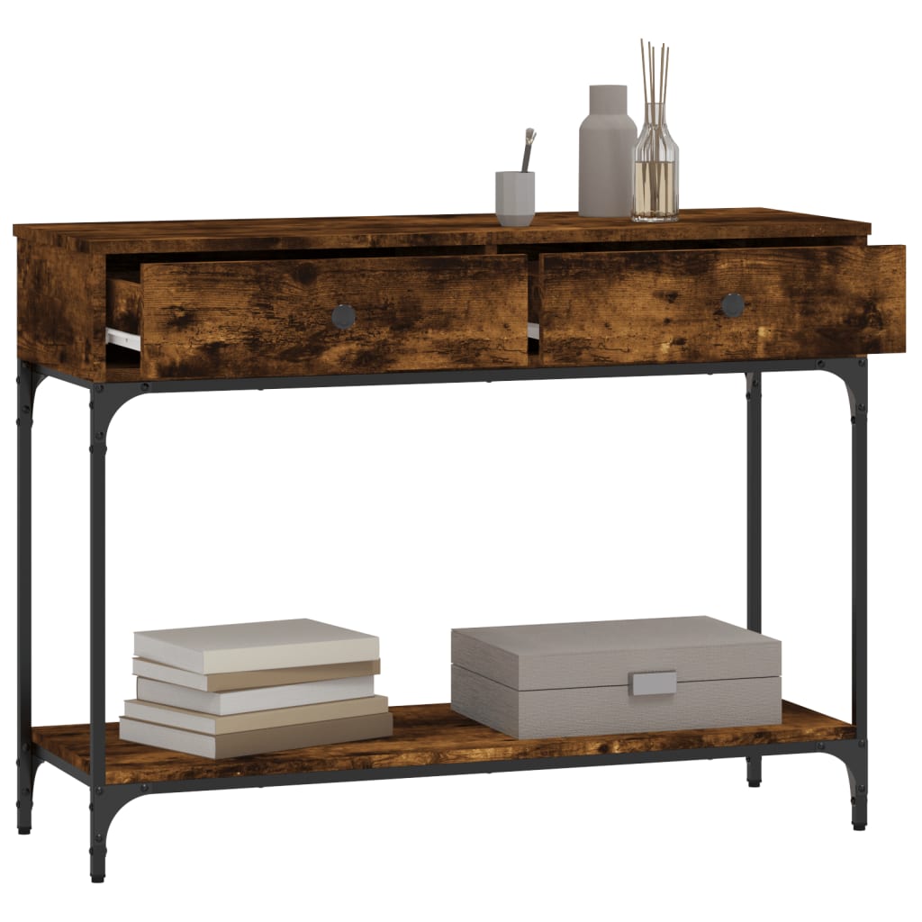 vidaXL Console Table Smoked Oak 100x34,5x75 cm Engineered Wood