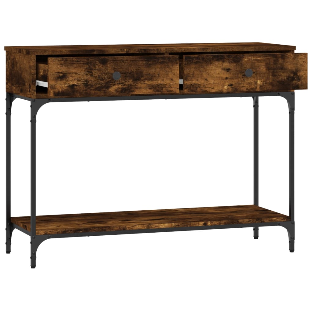 vidaXL Console Table Smoked Oak 100x34,5x75 cm Engineered Wood
