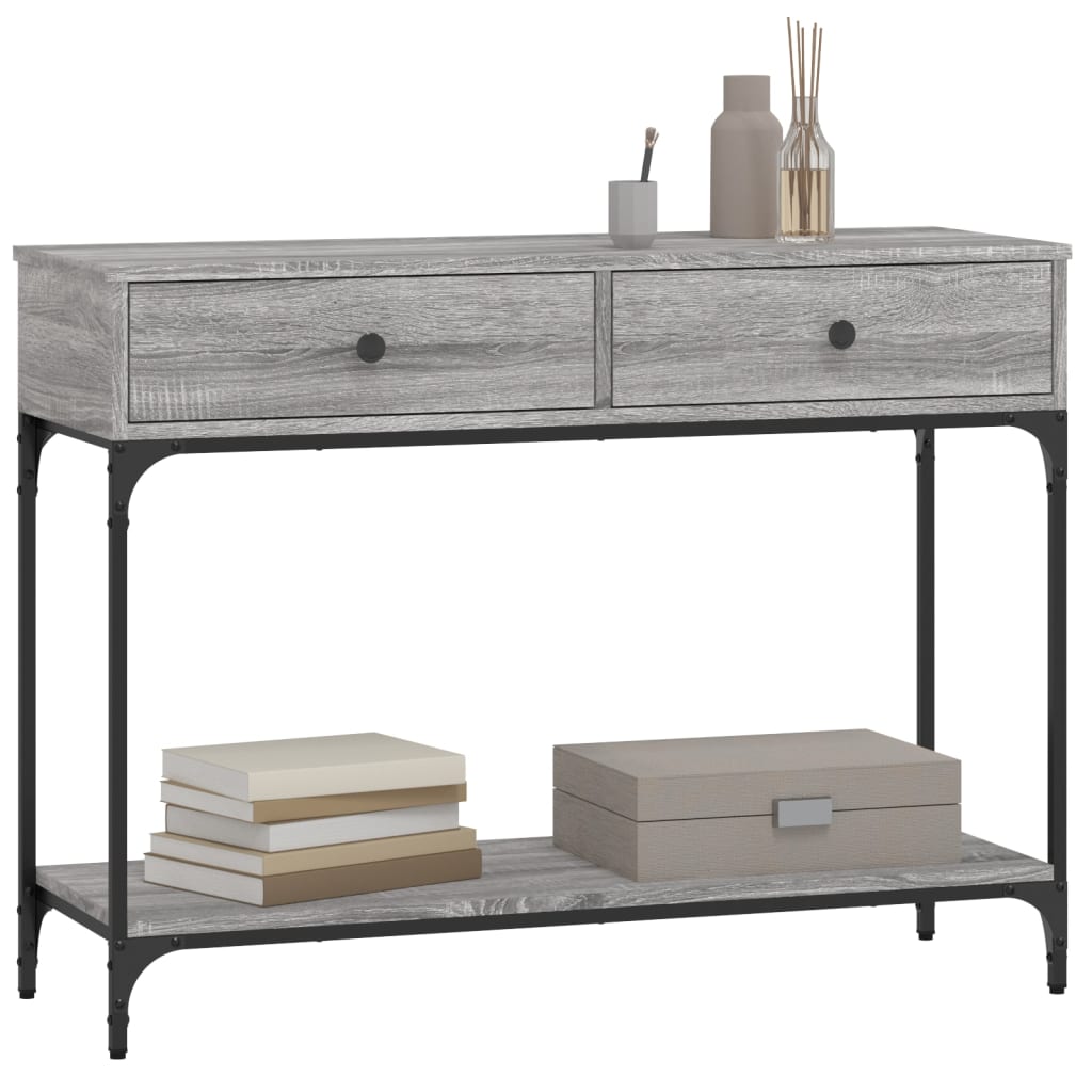 vidaXL Console Table Grey Sonoma 100x34,5x75 cm Engineered Wood